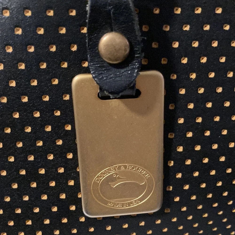 Dooney and Bourke Leather Black Gold Studded Shoulder Bag